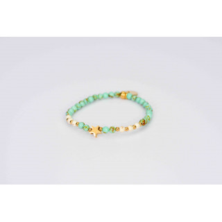 Bracelet LINA Simple Motif Étoile en Howlite Spun Green Gold  Howlite