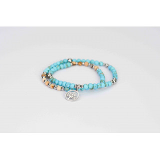LINA Double - Turquoise mate et Jaspe Paysage mate Arbre de vie