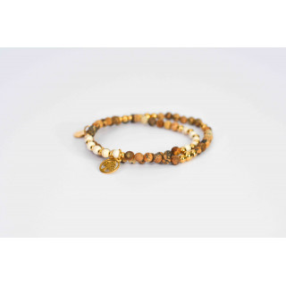 Bracelet LINA Double - Jaspe Paysage mate et Howlite
