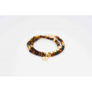 Bracelet LINA Double - Oeil de Tigre et Howlite