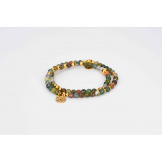 Bracelet LINA Double - Motif Arbre de vie en Agate Indienne