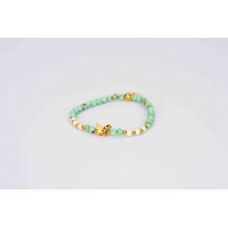 Bracelet LINA  - Motif Papillon en Howlite Spun Green Gold et Howlite