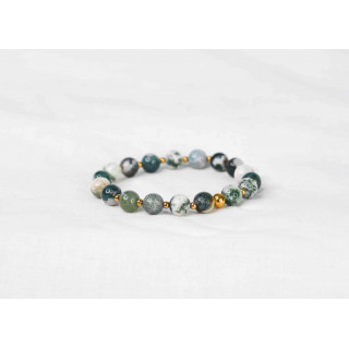 Bracelet LORI - Agate Arbre 8mm