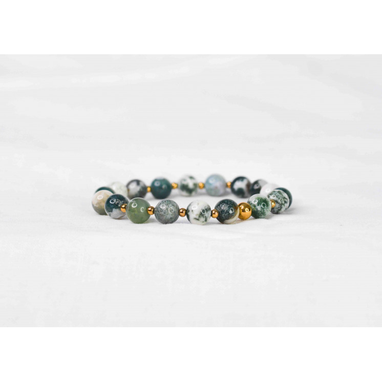 Bracelet LORI - Agate Arbre 8mm