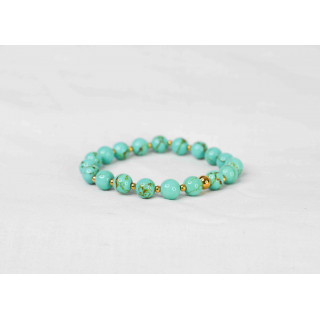 Bracelet LORI - Howlite Spun Green Gold 8mm