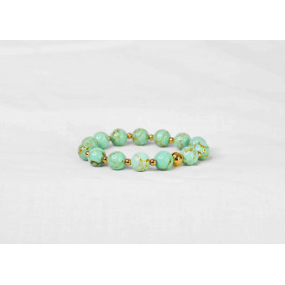 Bracelet LORI - Howlite Spun Green Gold 10mm