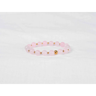 Bracelet LORI - Quartz rose 8mm