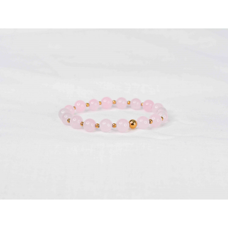 Bracelet LORI - Quartz rose 8mm