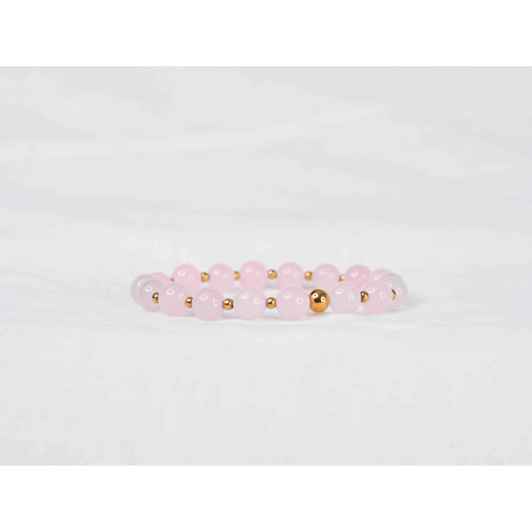 Bracelet LORI - Quartz rose 8mm