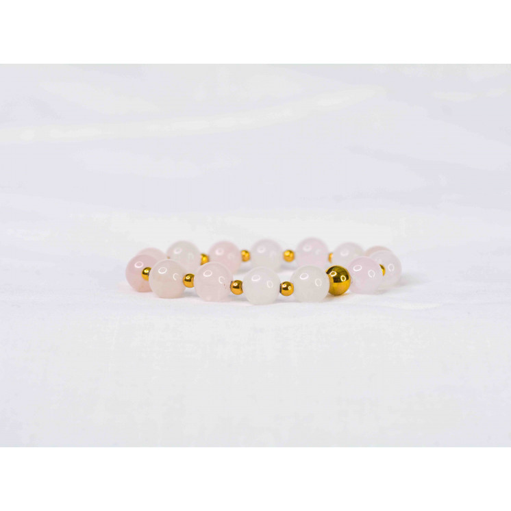 Bracelet LORI - Quartz rose 10mm