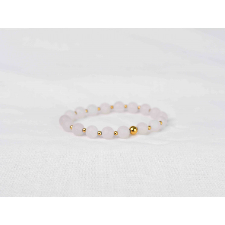 Bracelet LORI - Quartz rose mate 8mm