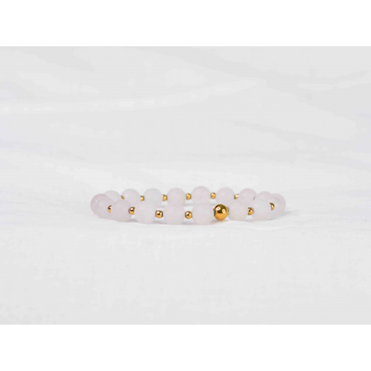 Bracelet LORI - Quartz rose mate 8mm