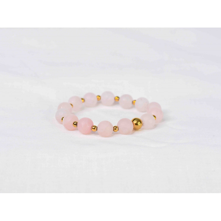 Bracelet LORI - Quartz rose mate 10mm