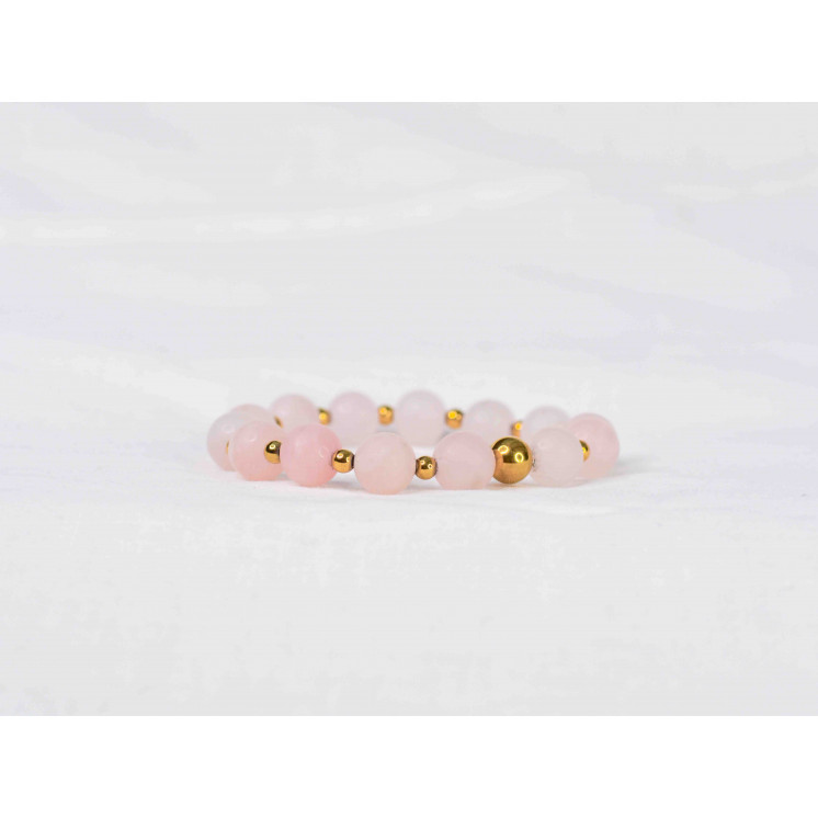 Bracelet LORI - Quartz rose mate 10mm