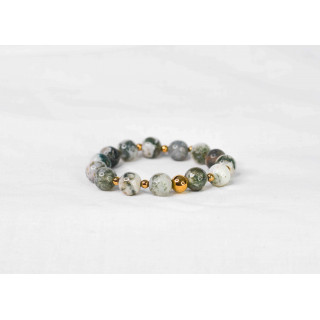 Bracelet LORI - Agate Arbre 10mm
