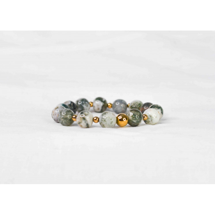 Bracelet LORI - Agate Arbre 10mm