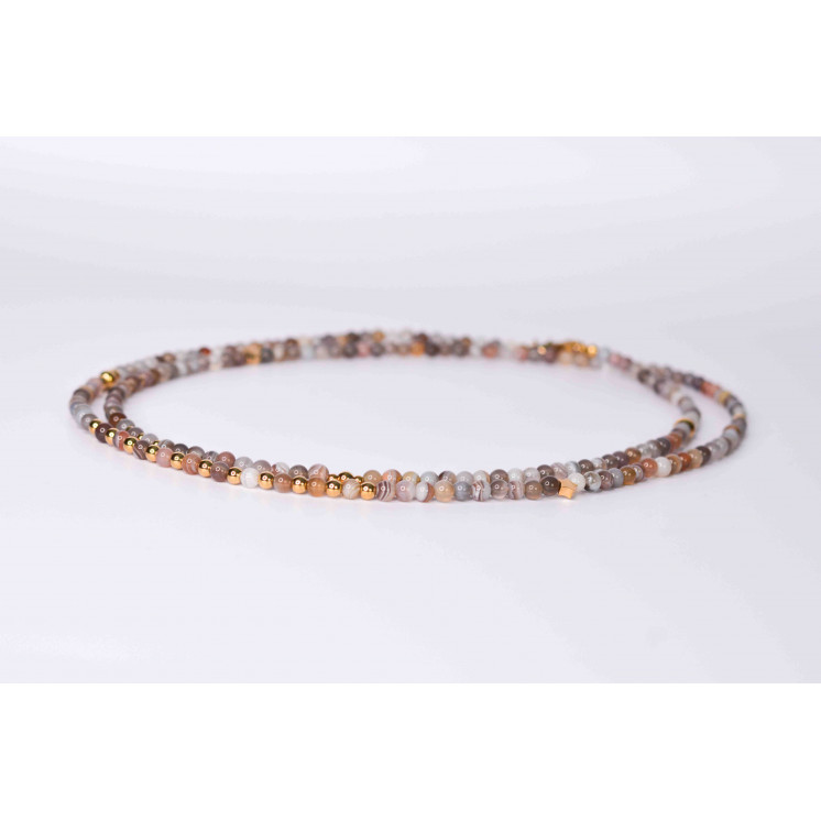 Collier LIV - Motif Étoile en Agate Botswana