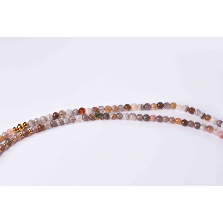 Collier LIV - Motif Étoile en Agate Botswana