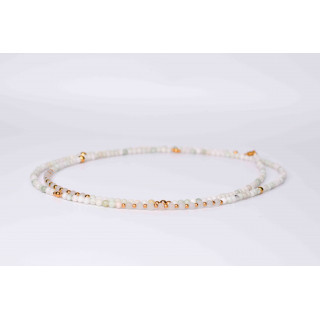 Collier LIV - Jade et Quartz rose