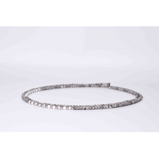 Collier LIV - Jaspe grise mate et Howlite blanche
