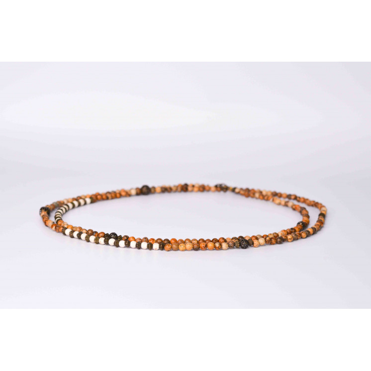 Collier LIV - Jaspe Paysage et Howlite