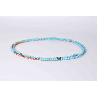 LIV - Motifs Cœur et papillon en Turquoise mate et Jaspe Paysage mate