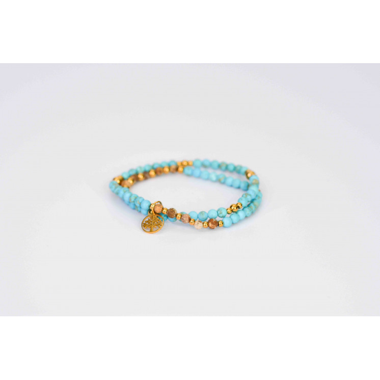 LINA Double - Turquoise mate et Jaspe Paysage mate Arbre de vie