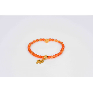Bracelet LINA Simple - Motif : cactus - Agate orange