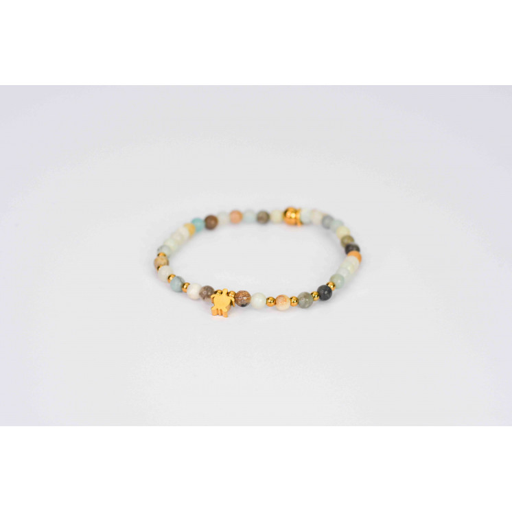 Bracelet LINA Simple - Motif Tortue en Amazonite
