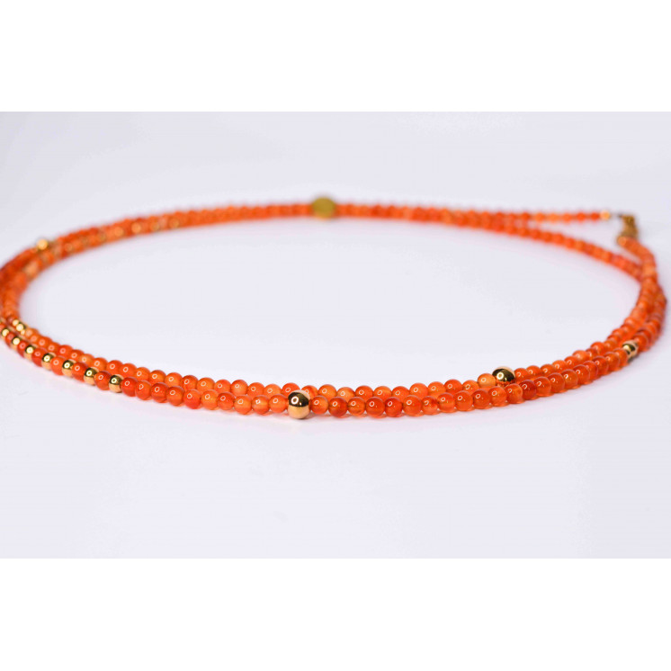 Collier LIV -  en Agate Orange