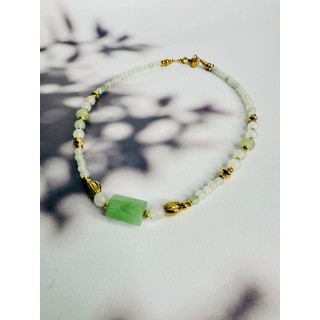 Collier AGATHE - Jade Ice Green