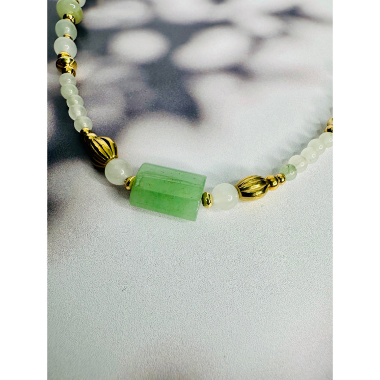 Collier AGATHE - Jade Ice Green