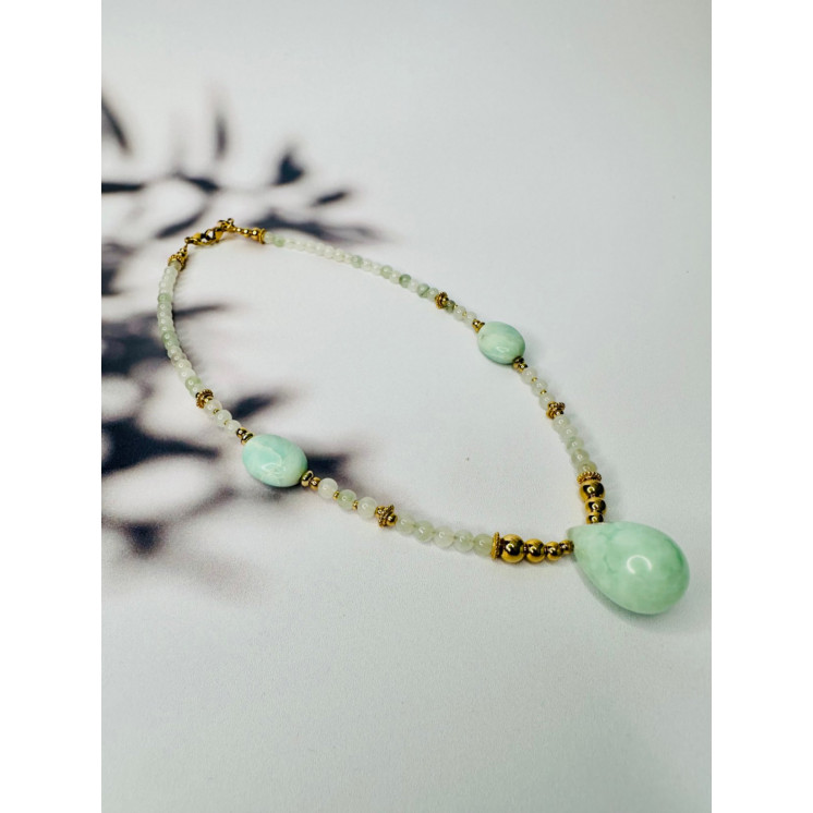 Collier LUCIE PENDENTIF - Jade Ice Green