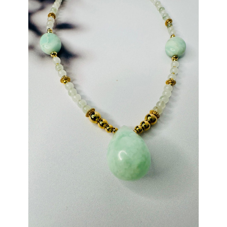 Collier LUCIE PENDENTIF - Jade Ice Green