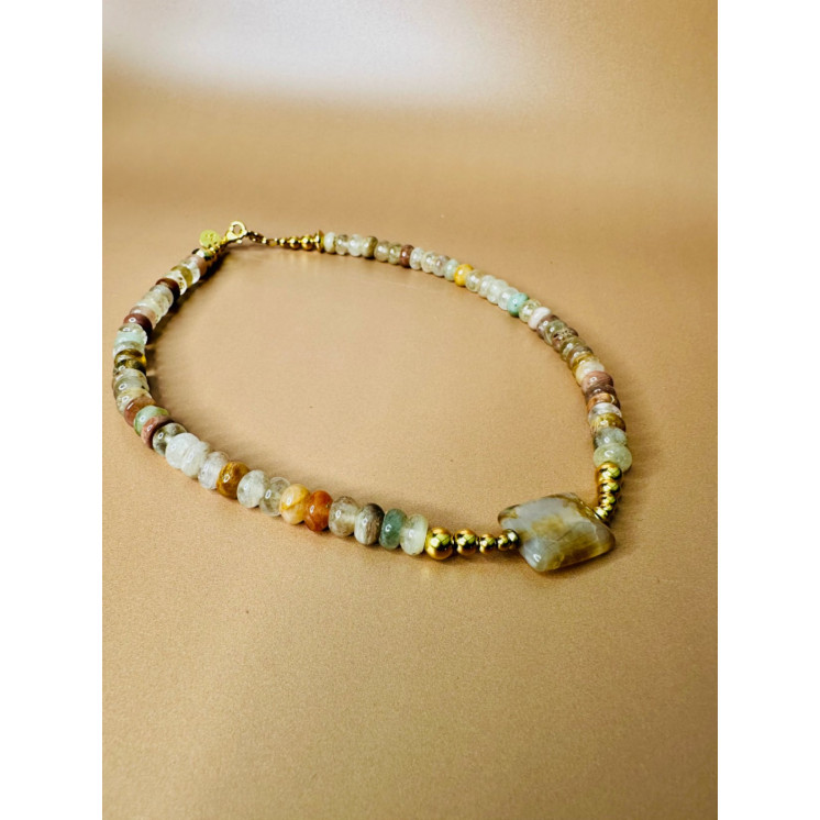 Collier ROSE - Quartz rutilé