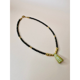 Collier MILY- Obsidienne Gold
