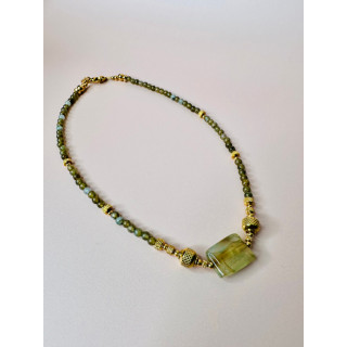 Collier AGATHE - Labradorite Kaki