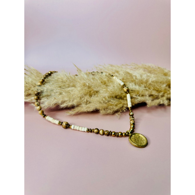 Collier Ethnique - Collier Léna - Jaspe Paydage Coco