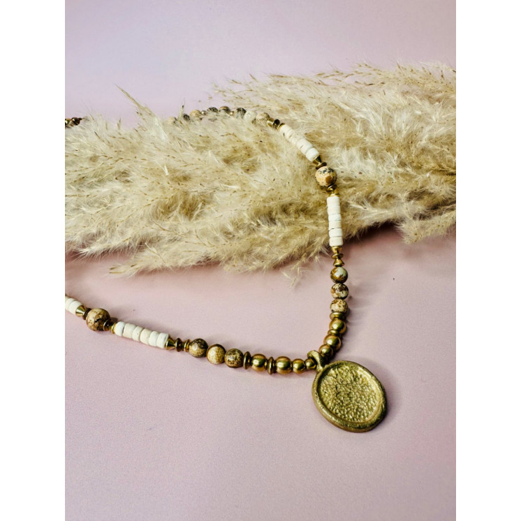 Collier Ethnique - Collier Léna - Jaspe Paydage Coco