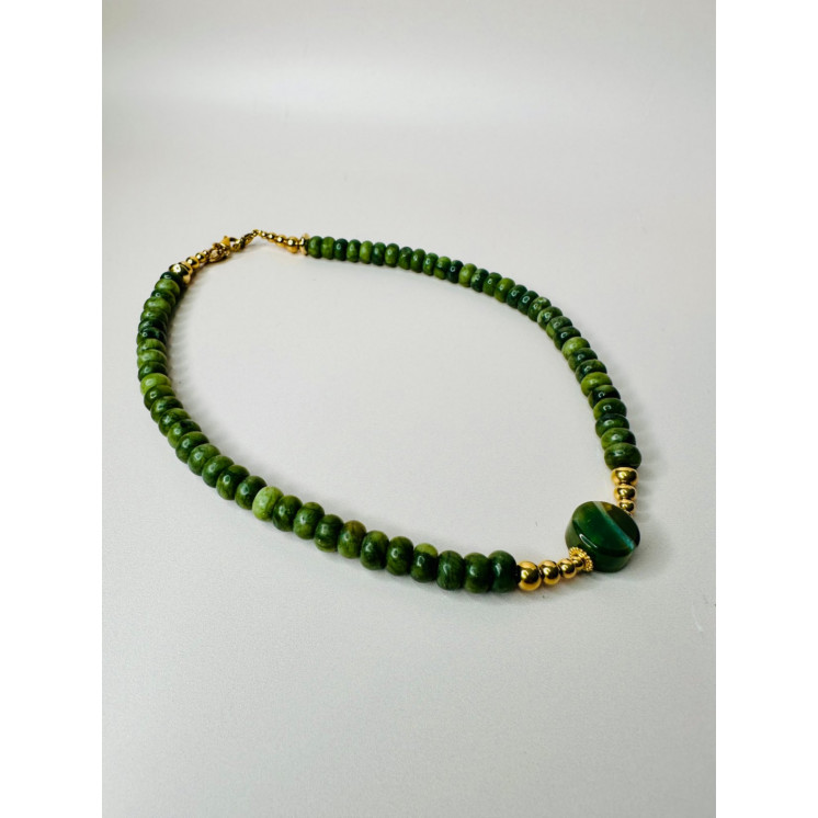 Collier ROSE - Jade vert