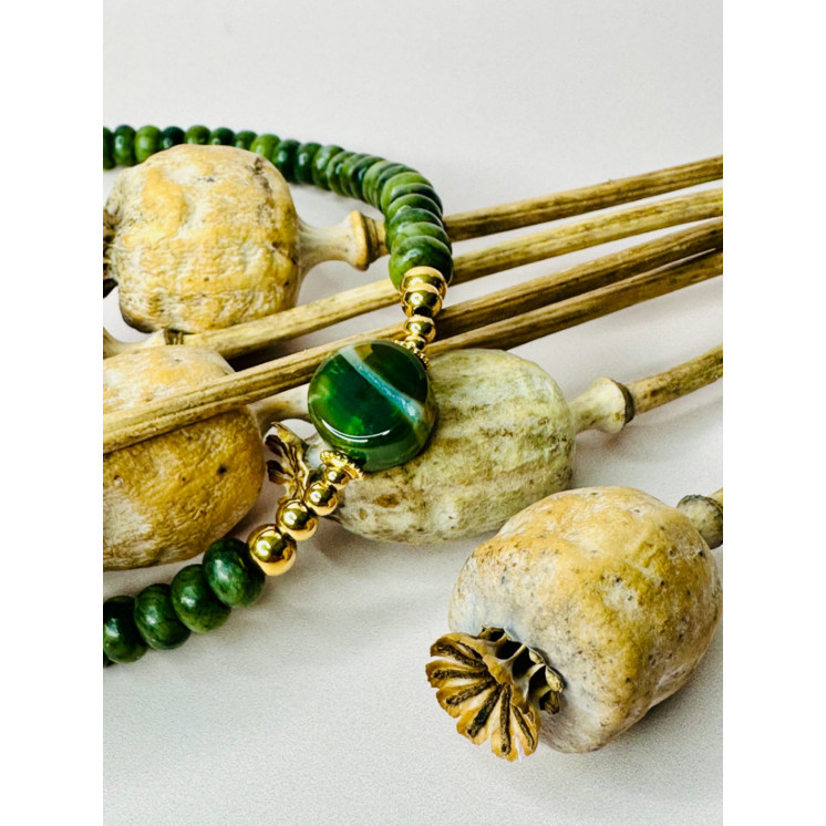 Collier ROSE - Jade vert