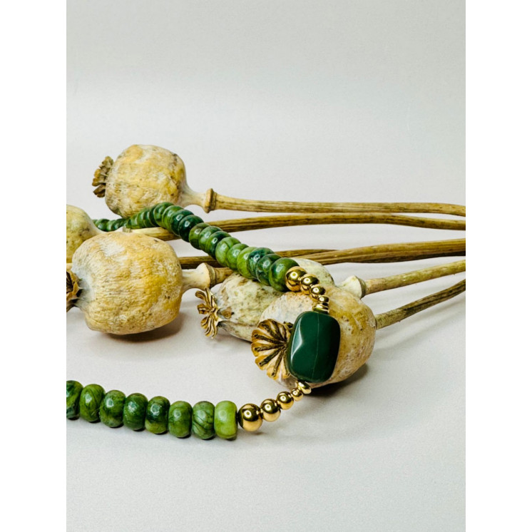 Collier ROSE - Jade vert 2