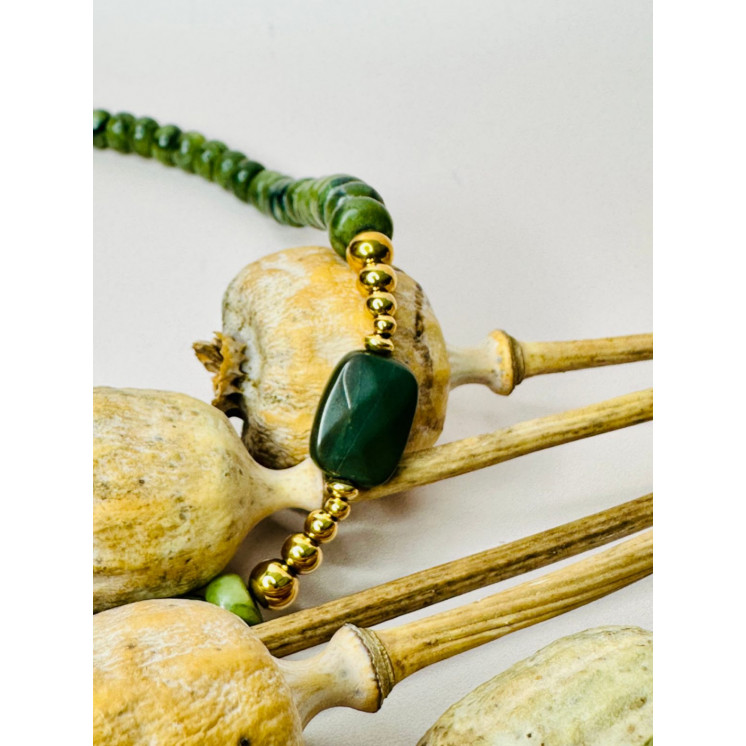Collier ROSE - Jade vert 2