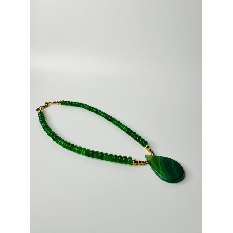 Collier LOU - Agate Verte