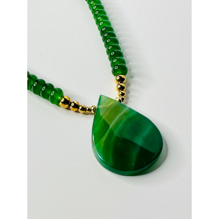 Collier LOU - Agate Verte