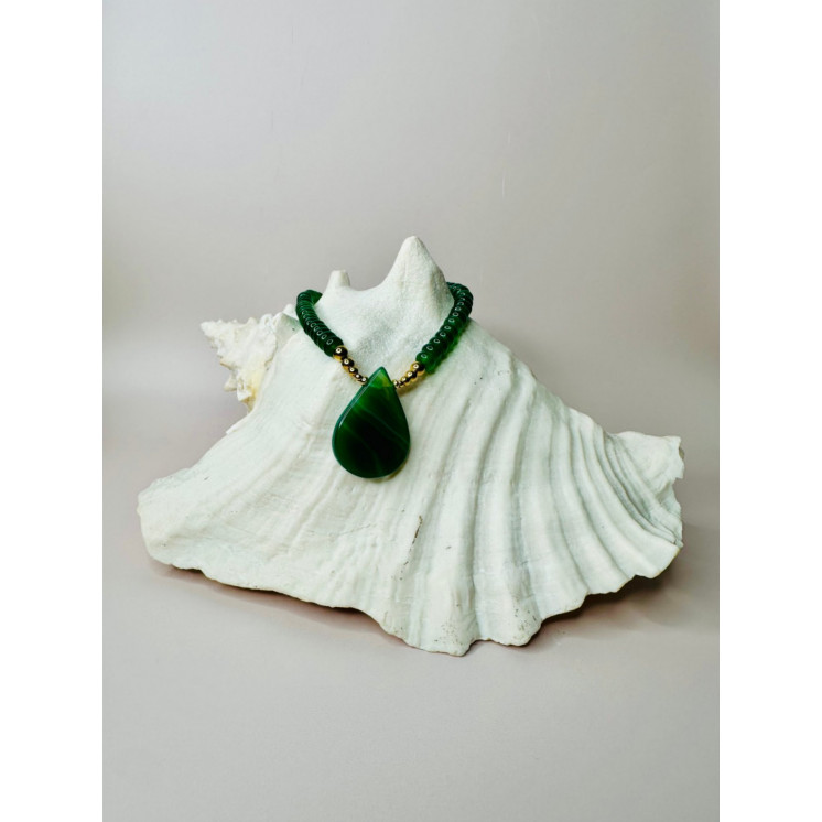 Collier LOU - Agate Verte
