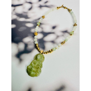 Collier BOUDDHA-Jade Ice Green