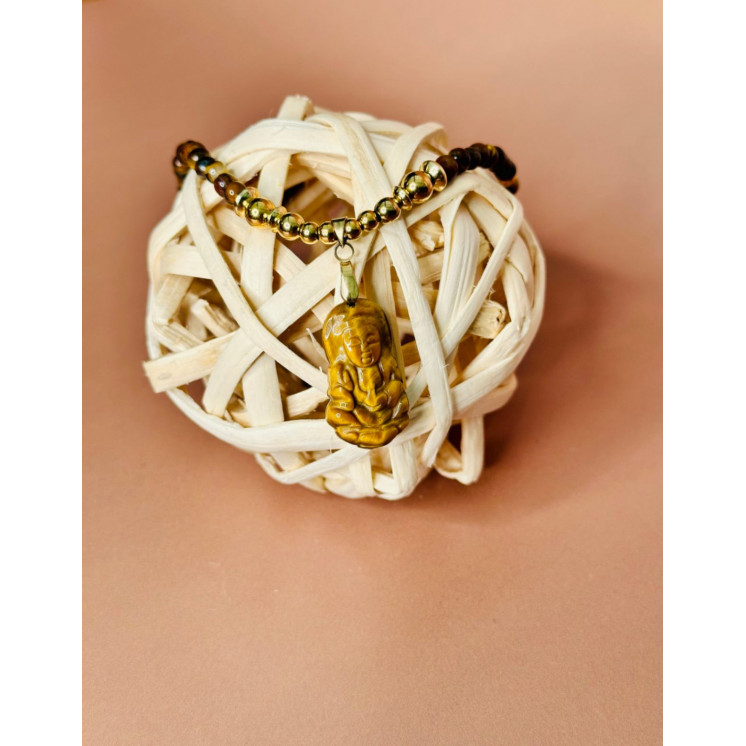 Collier BOUDDHA-Oeil de Tigre PM