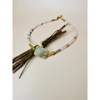 Collier AGATHE - Agate Marbré GM