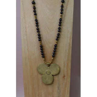 Collier ethnique - Trèfle - Grenat